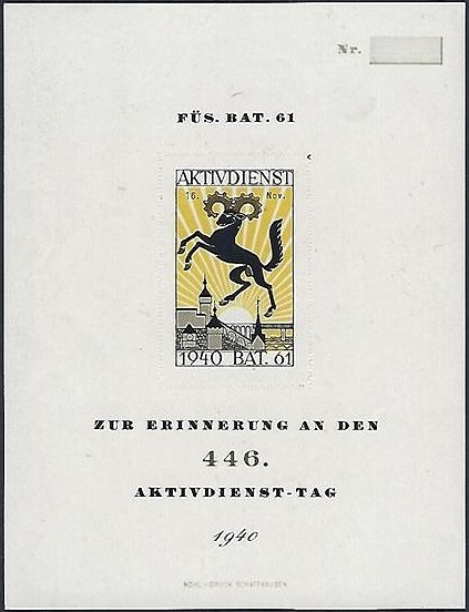 Schweiz Suisse Switzerland Soldatenmarken Eisenbahn Soldier Stamps Railway Infanterie Bat.61